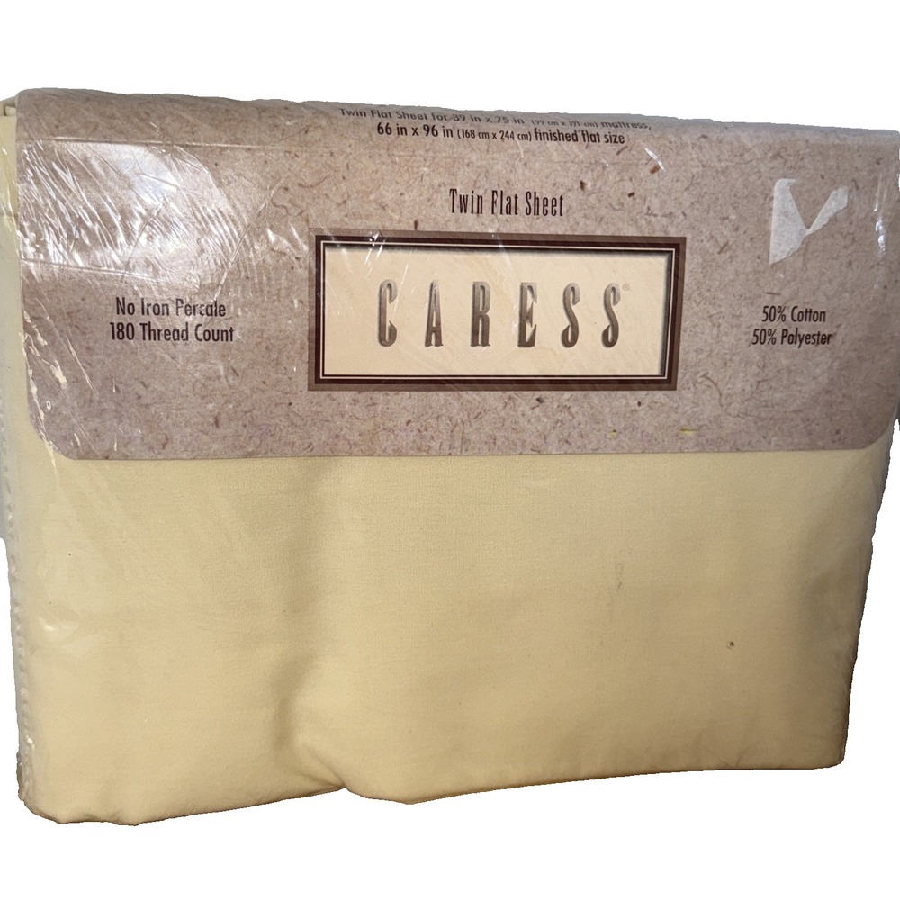 Vintage Caress Twin Flat Sheet Buttercup No Iron Percale 66 X 96 Mervyns